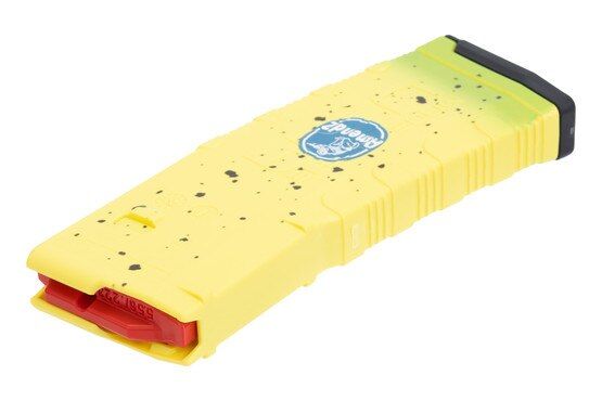 30-round AR-15 magazine by Amend2 featuring bright yellow finish